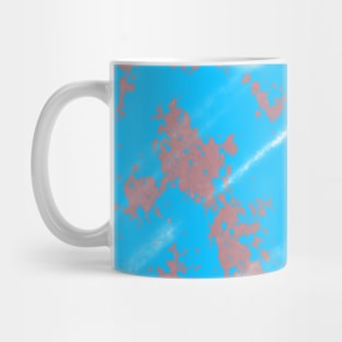 Blue red watercolor shapes art design Mug